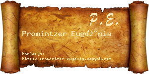 Promintzer Eugénia névjegykártya